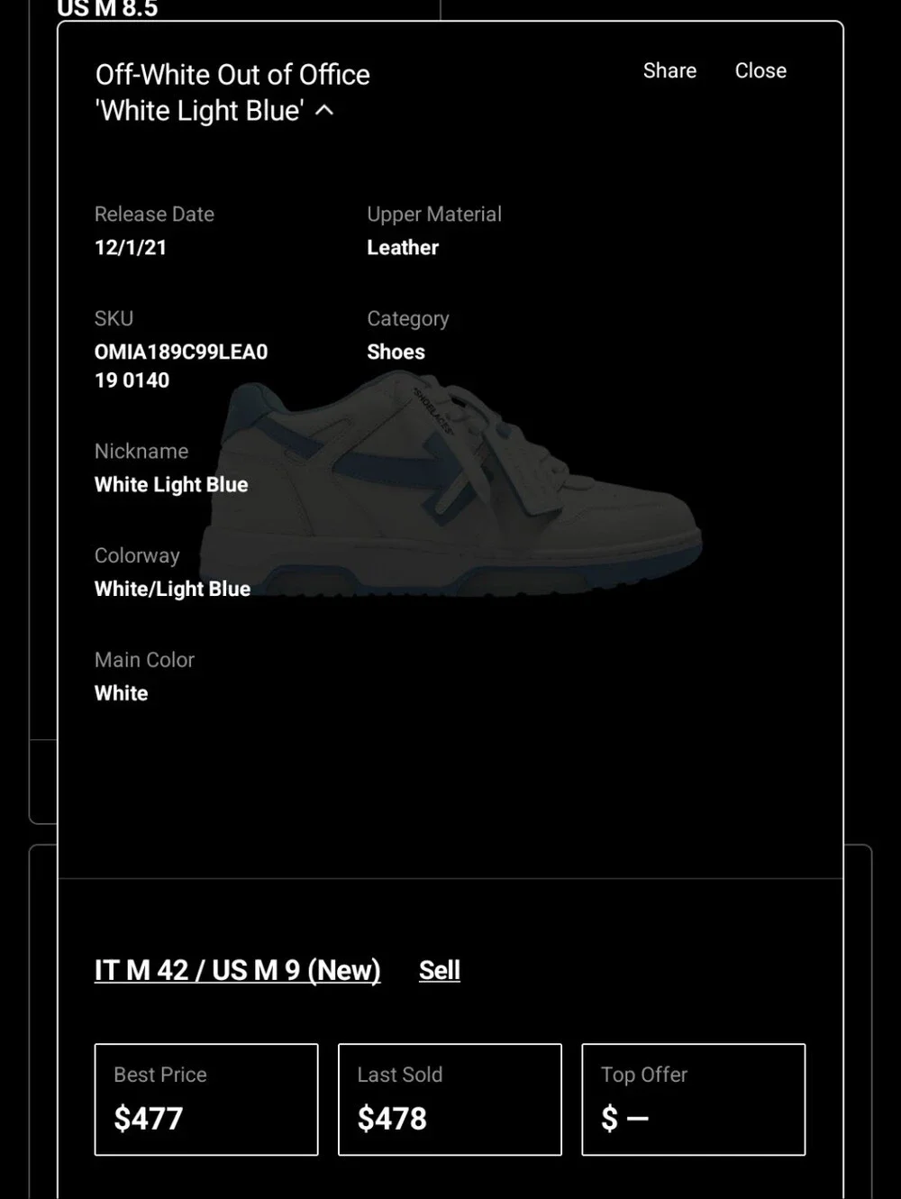 Off-White Out Of Office White Light Blue
